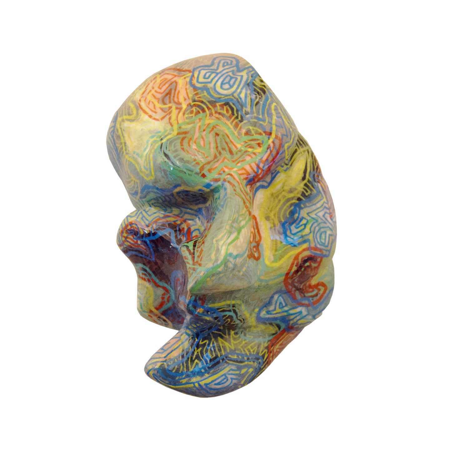 Original Contemporary Abstract Figurative 3D Printed Acrylic Painted Masks by Jon Mark