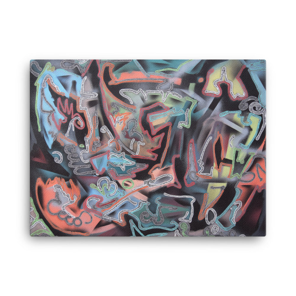 Contemporary Abstract Expressionist Print on Canvas by Jon Mark