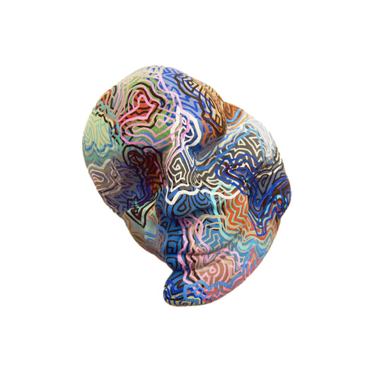 Original Contemporary Abstract Figurative 3D Printed Acrylic Painted Masks by Jon Mark