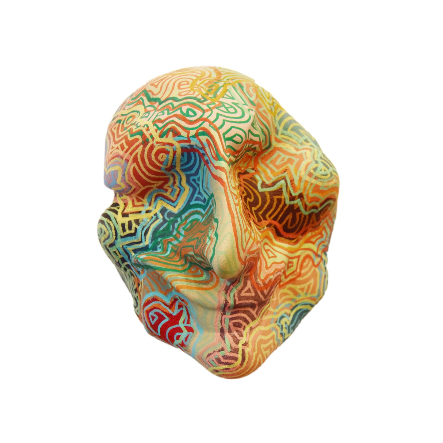 Original Contemporary Abstract Figurative 3D Printed Acrylic Painted Masks by Jon Mark