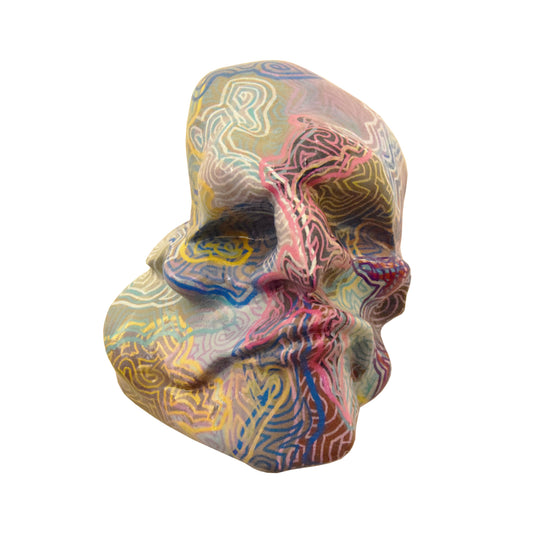 Original Contemporary Abstract Figurative 3D Printed Acrylic Painted Masks by Jon Mark