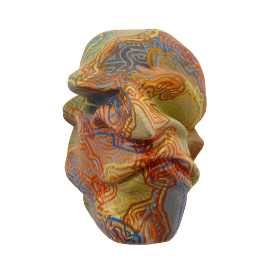 Original Contemporary Abstract Figurative 3D Printed Acrylic Painted Masks by Jon Mark