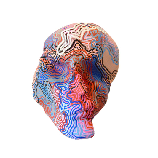 Original Contemporary Abstract Figurative 3D Printed Acrylic Painted Masks by Jon Mark