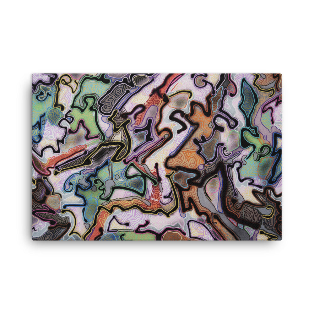 Contemporary Abstract Expressionist Print on Canvas by Jon Mark