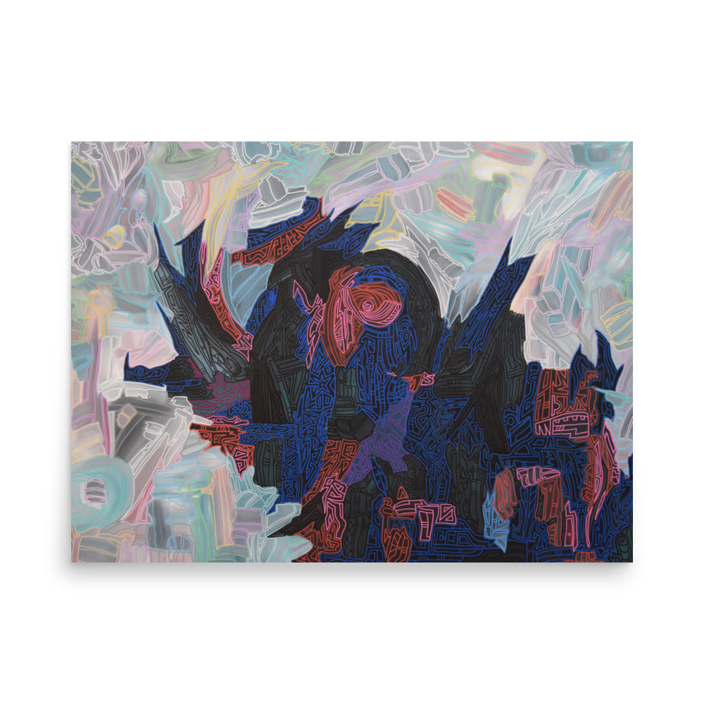 Contemporary Abstract Expressionist Print on Paper by Jon Mark